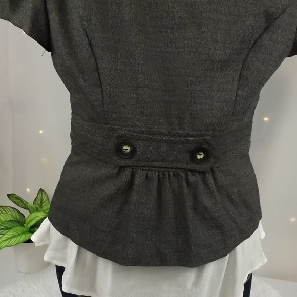 IZ Byer Black and White Tweed Fitted Blazer, Size M - Picture 10 of 13